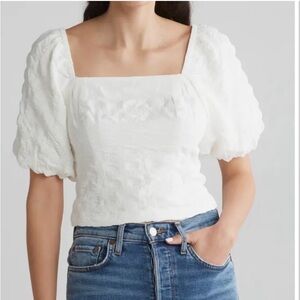 Melrose & Market cropped puff sleeve top